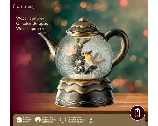 LED Water Spinner Tea Pot Gold