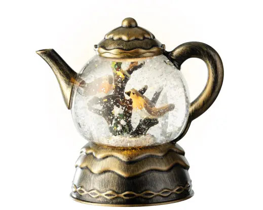 LED Water Spinner Tea Pot Gold