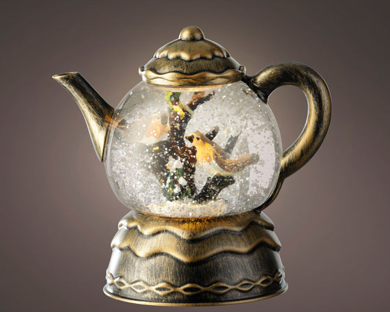 LED Water Spinner Tea Pot Gold