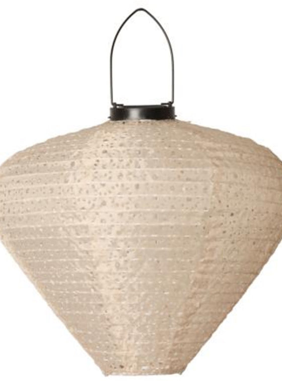 Lantern Solar Light Ellipse Beige