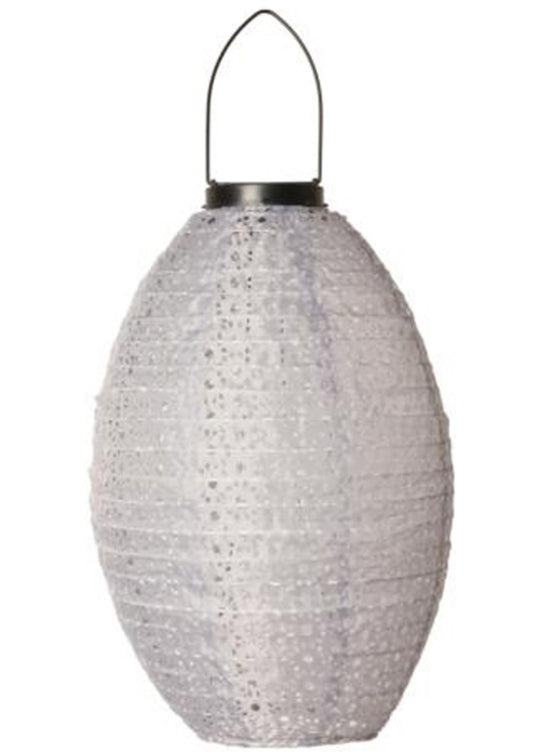 Lantern Solar Light Oval Grey