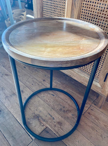  Large Round Mango Wood Side Table