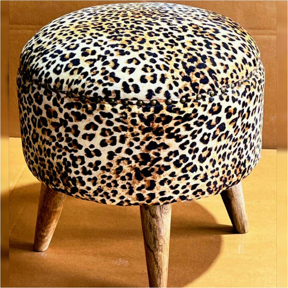 Leopard Print Cotton Velvet Cushion 60 x 40