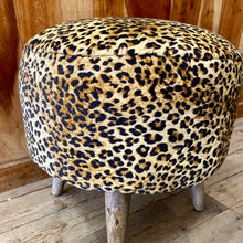  Leopard Print Velvet Footstool Cover