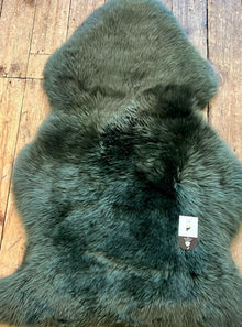  Long Wool Large Single Green Sheepskin