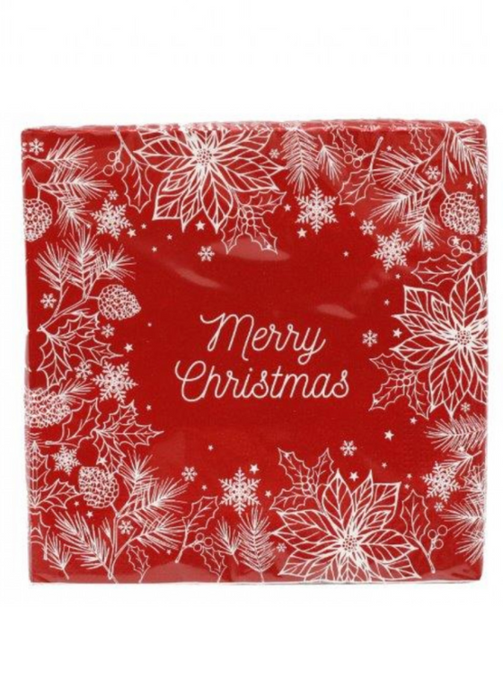 Packs of Twenty Merry Christmas Napkins