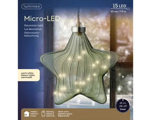Micro 15 Led Star Green