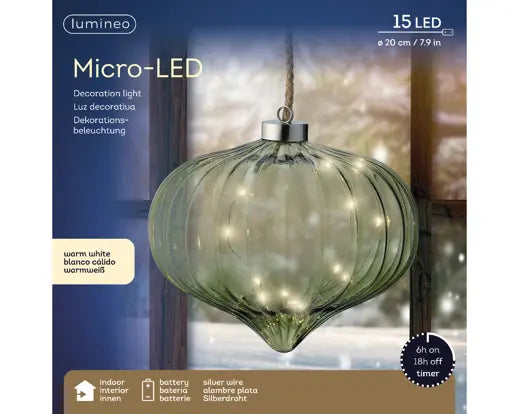 Micro LED 15 Onion Sparkle Effect Green