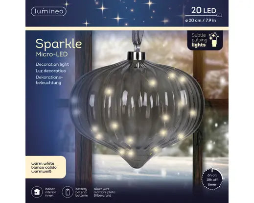 Micro Led Onion Sparkle Effect 20cm Smoke
