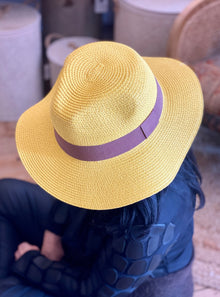  Mustard Panama Folding Hat with Bag