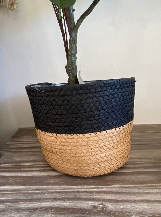 Natural & Black Woven Basket