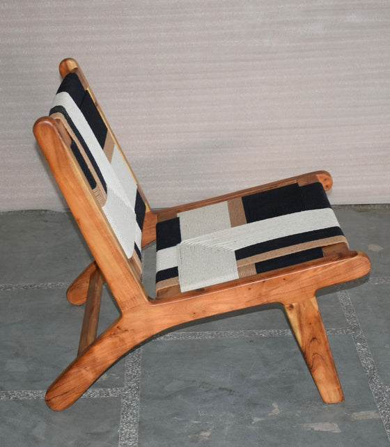 Natural Mango Wood & Woven Chair