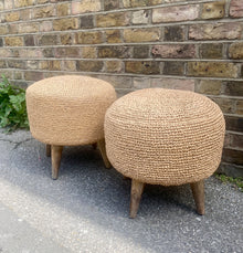  Natural Raffia Footstool Cover