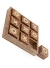 Noughts & Crosses Wooden Board Game Natural Wood