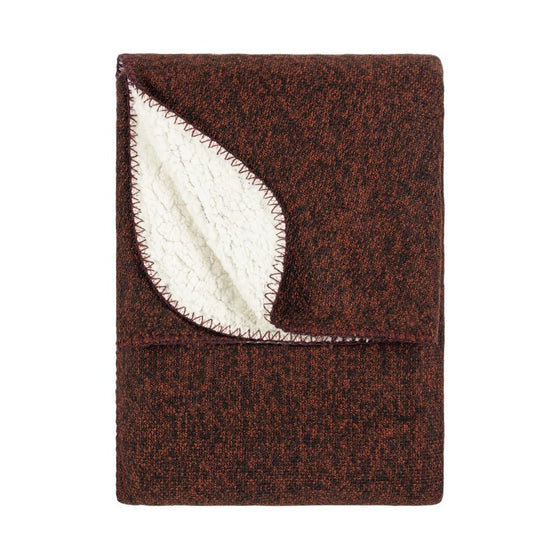 Nurrel Sherpa Fleece Throw Rust