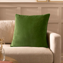  Opulence Olive Velvet Cushion Green