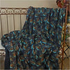 Peacock Design Cotton Velvet Fully Lined Throw -  Jaipur Collection Exclusive to Scape Interiors Leigh on Sea Essex UK
