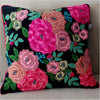 Pink Floral Embroidered Square Cushion 50 x 50 cm exlusive to Scape Interiors, a UK company.