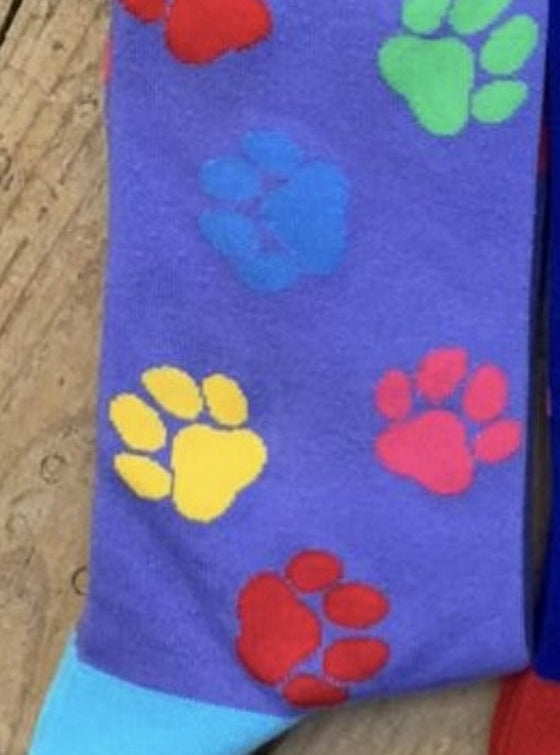 purple Paw Socks