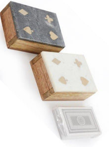  Playing Cards In Wooden Box With Marble Top