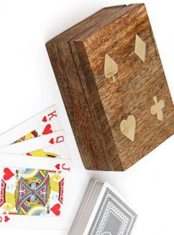 Playing Cards In Wooden Box