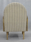 Retro Pinstripe Chair With Cane Side Panel