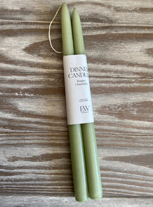  Sage Green Tapered Dinner Candles