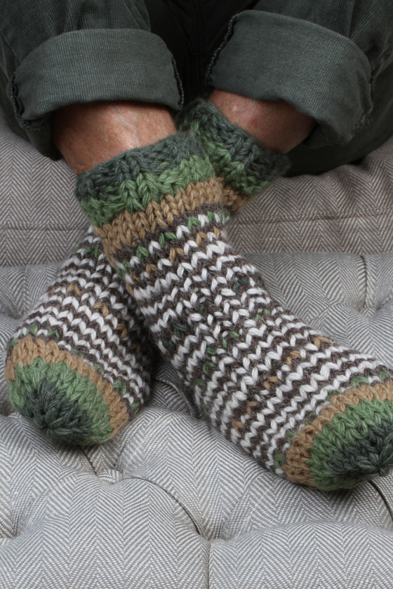 Santiago Sofa Socks Green Bark