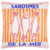 Sardine cushion with fish front view