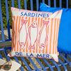 Sardine cushion with fish 
