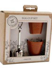  Set Of 2 Egg Cups With Spade Spoons