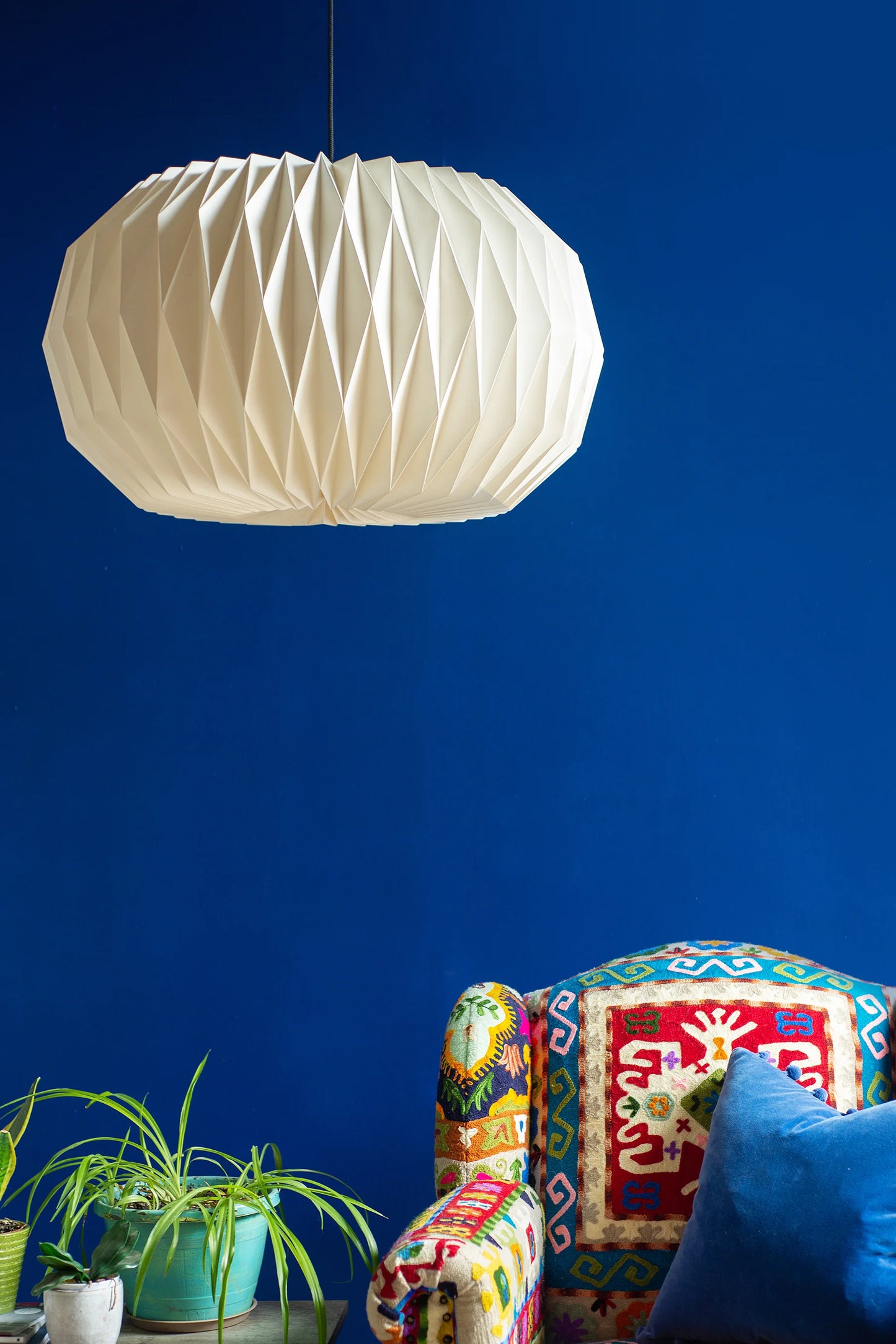 white Sphere Natural Pleated Paper Lampshade