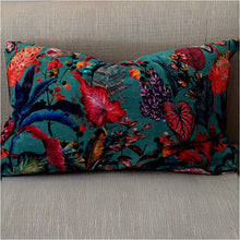  Tropical Flowers Design Cotton Velvet Cushion 60 x 40 Multi