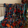 Tropical Flowers Design Cotton Velvet Cushion 60 x 40 Multi