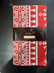  Table Runner Red & Cream