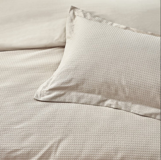 Waffle Super King Duvet Set Linen