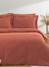 Waffle Super King Duvet Set Red Clay