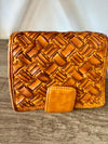 Wooven Leather Purse Tan