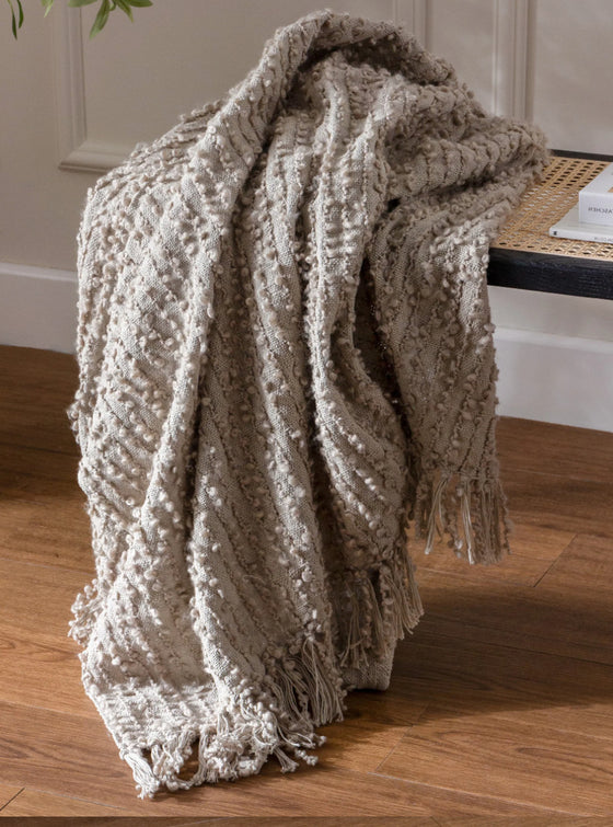 Arvo Boucle Yarn Throw feather