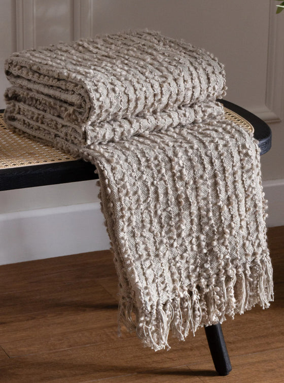 Arvo Boucle Yarn Throw feather