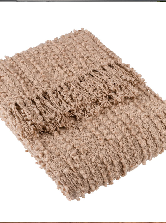 Arvo Boucle Yarn Throw Plaster