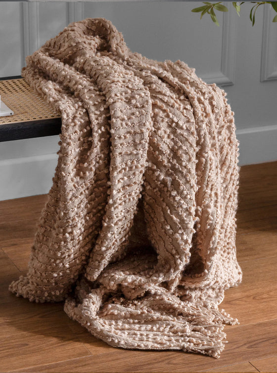 Arvo Boucle Yarn Throw Plaster