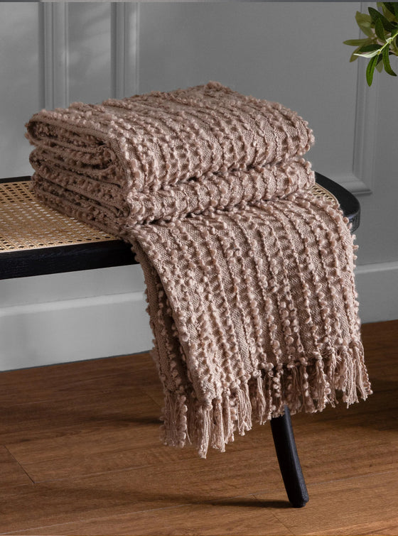 Arvo Boucle Yarn Throw Plaster
