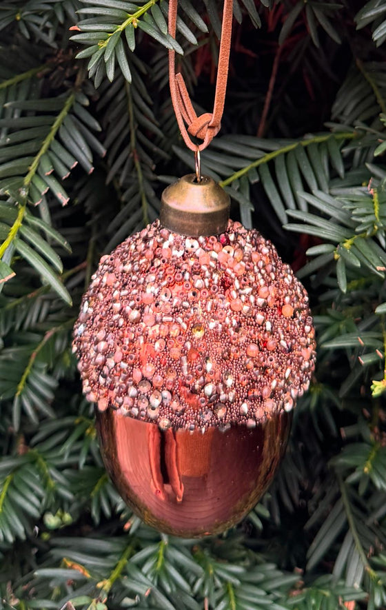 Glass Acorn Christmas Baubles