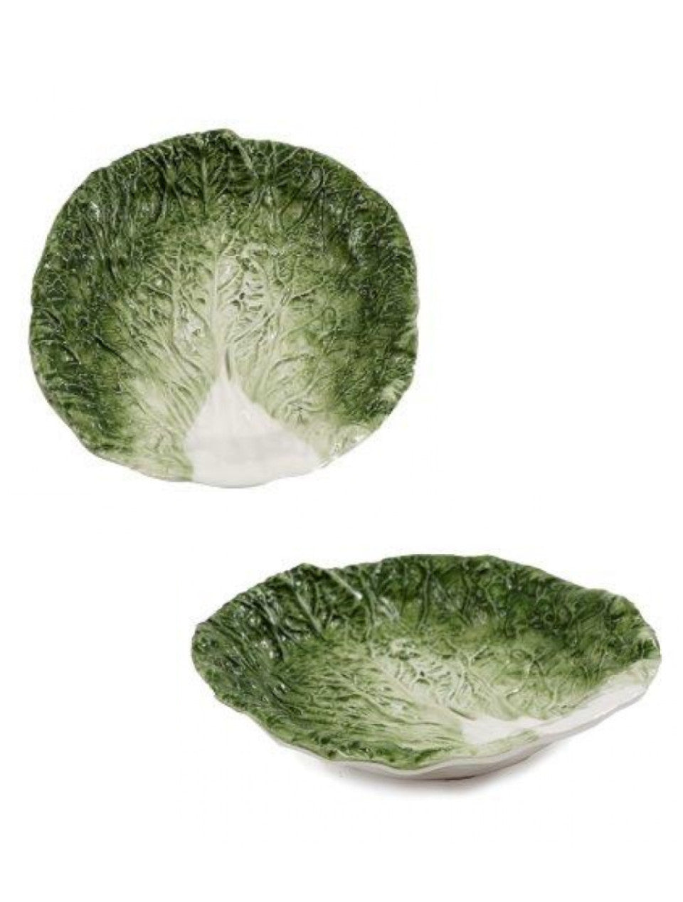 Cabbage Plate Large Green / White