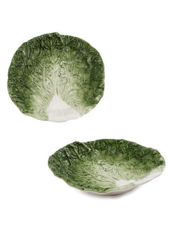 Cabbage Plate Large Green / White