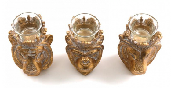 Lion, Tiger, Gorilla Candle Holder 