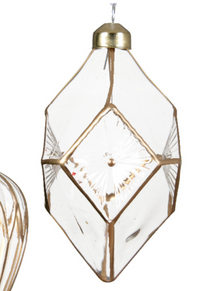  diamond Bauble Glass With Gold Lines