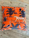 Orange Jungle Cotton Velvet Cushion