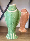 green fish cabana vase